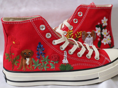 Puppy Wildflower Converse Embroidery