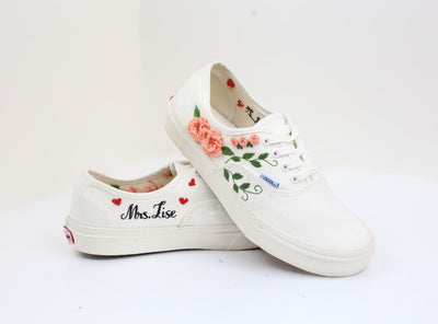 Rose Heart Name Converse Embroidery