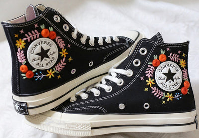 Poppy Daisy Bouquet Converse Embroidery