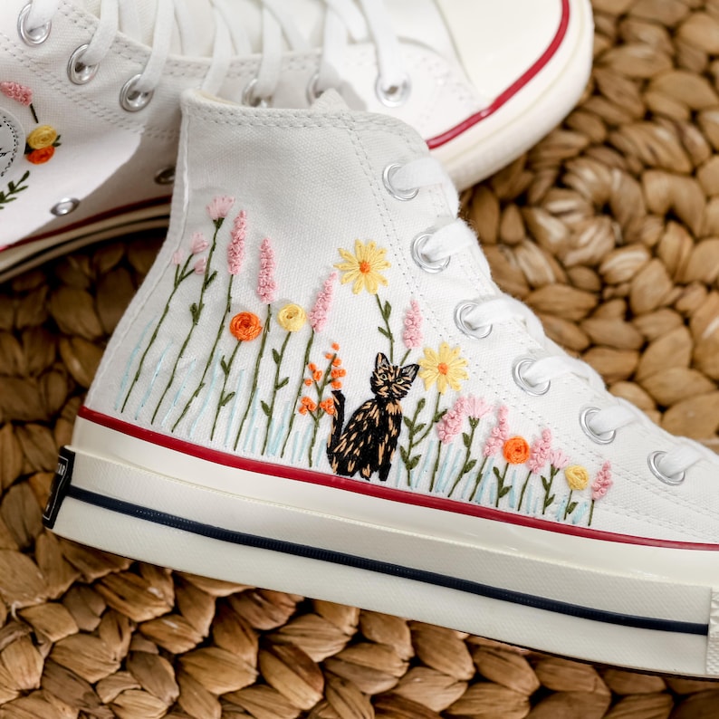 Cat Meadow Converse Embroidery