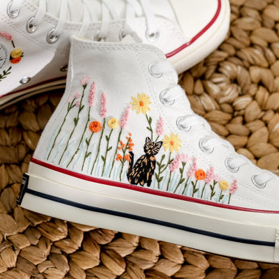 Cat Meadow Converse Embroidery
