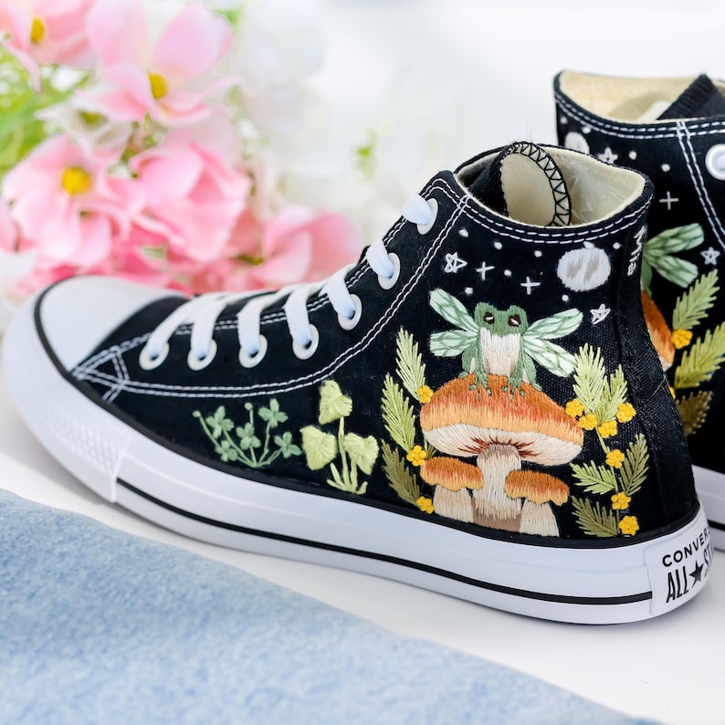 Mushrooms Embroidered Converse Shoes