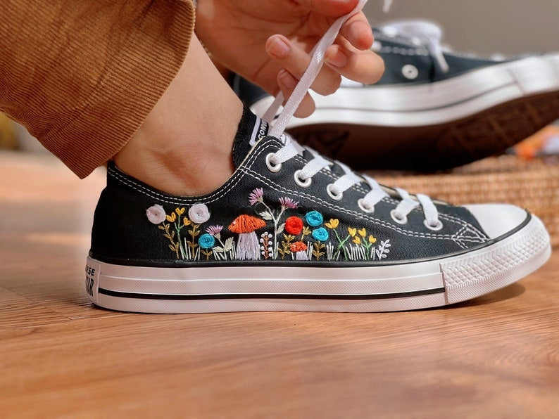 Mushroom Garden Converse Embroidery