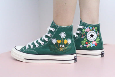 Dandelion Wreath Converse Embroidery