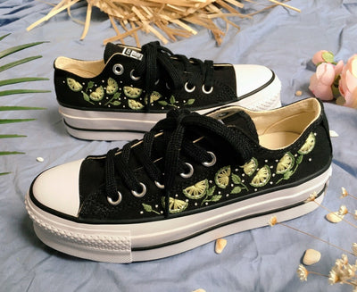 Lime Slice Converse Embroidery