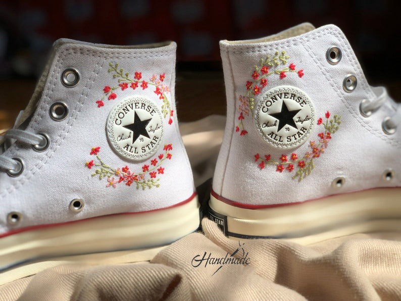 Hanging Plant Book Lover Converse Embroidery
