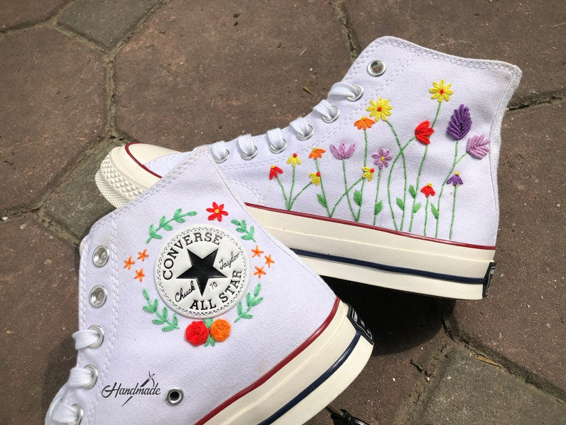 Wildflower Meadow Converse Embroidery