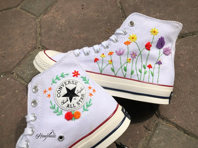 Wildflower Meadow Converse Embroidery