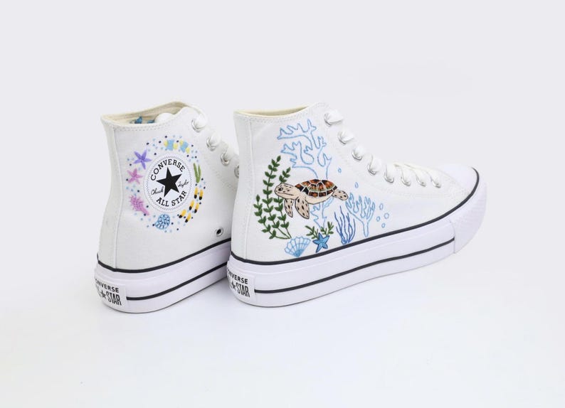 Sea Turtle Reef Converse Embroidery