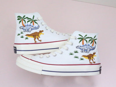 Dinosaur Mammoth Converse Embroidery