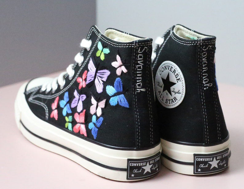Butterfly Garden Converse Embroidery