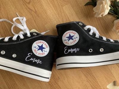Bird and Wildflower Converse Embroidery