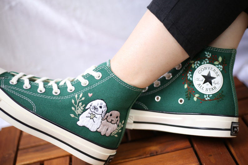 Puppy Couple Converse Embroidery