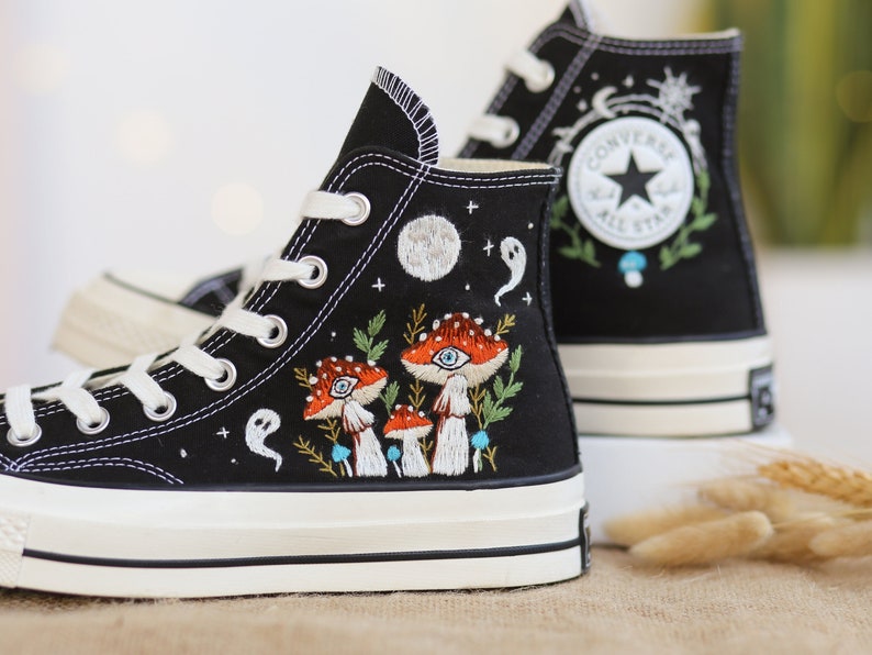 Mystic Mushroom Converse Embroidery