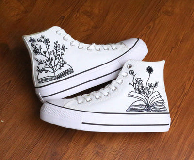 Botanical Book Converse Embroidery