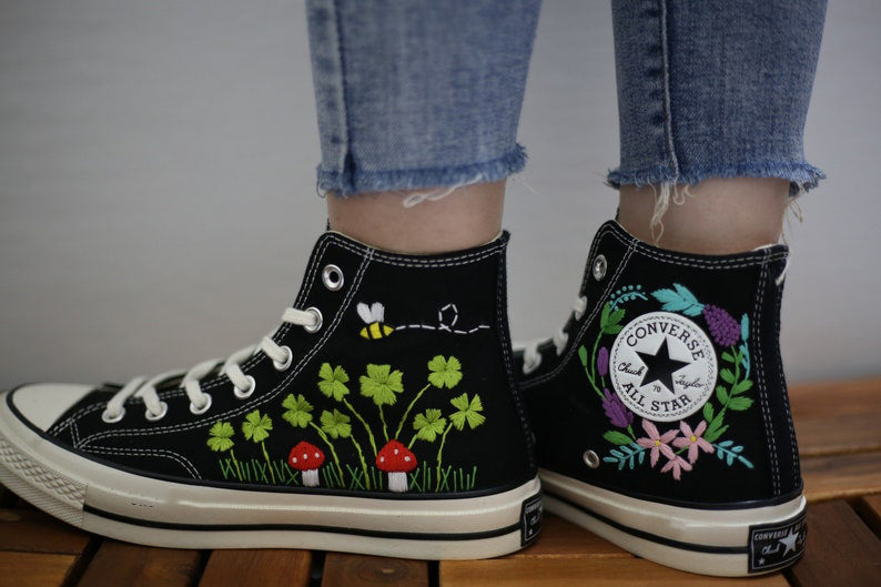 Frog Clover Converse Embroidery