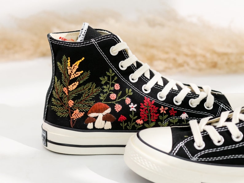 Mushroom Embroidered Converse High Top