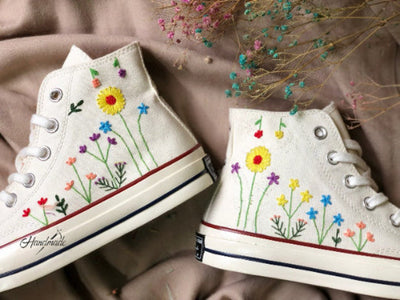Daisy Wildflower Converse Embroidery