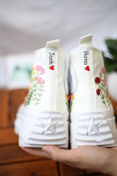 Fox Wildflower Converse Embroidery