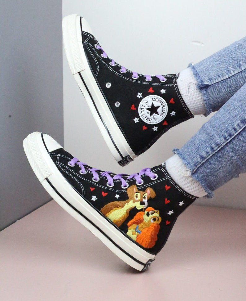 Dog Couple Converse Embroidery