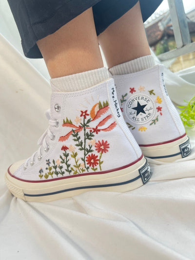 Sunbird Floral Converse Embroidery