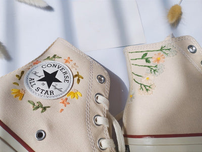 Pastel Wildflower Converse Embroidery