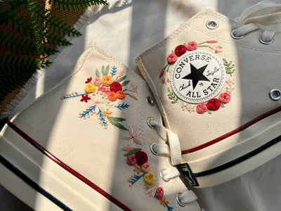 Pastel Rose Garden Converse Embroidery
