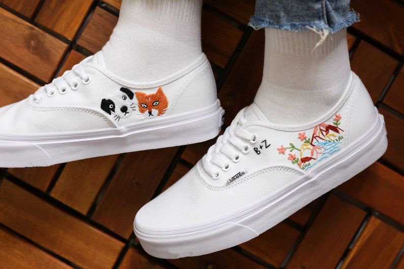 Mountain & Puppy Converse Embroidery