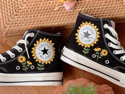 Sunflower Field Converse Embroidery