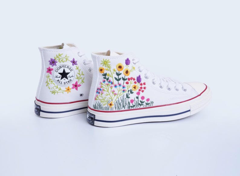 Wildflower Bouquet Converse Embroidery