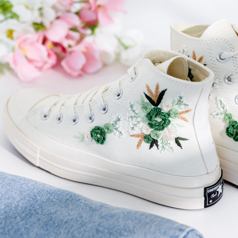 Sola Flower Embroidered Converse Shoes