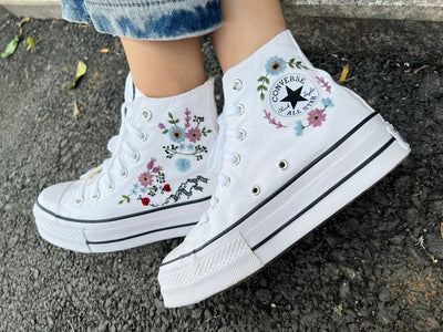 Ladybugs and Flowers Converse Embroidery