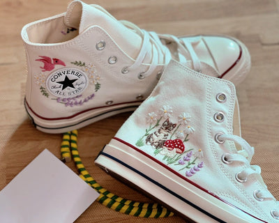 Cat & Mushroom Converse Embroidery