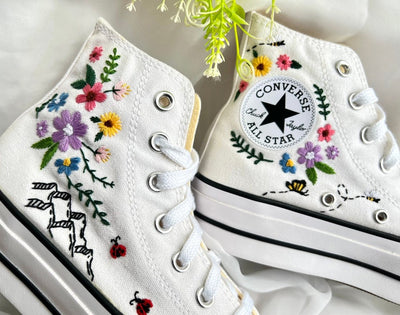 Mountain Wildflowers & Ladybugs Converse Embroidery