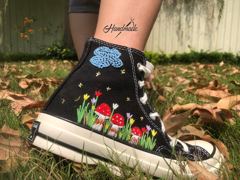 Toadstool Meadow Converse Embroidery