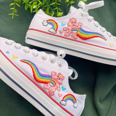 Rainbow Teddy Bear Converse Embroidery