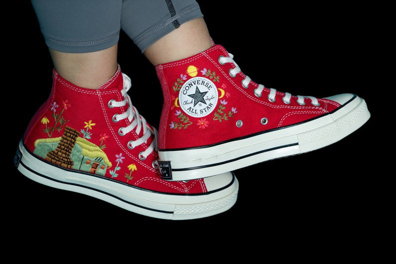 Cottage Garden Converse Embroidery
