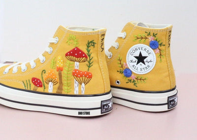 Mushrooms Embroidered Sneakers