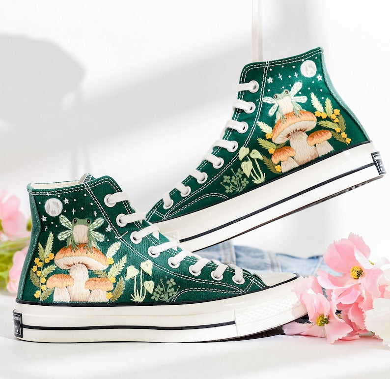 Converse Embroidery Mushroom High Tops