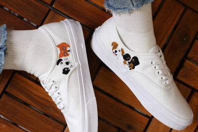 Mountain & Puppy Converse Embroidery