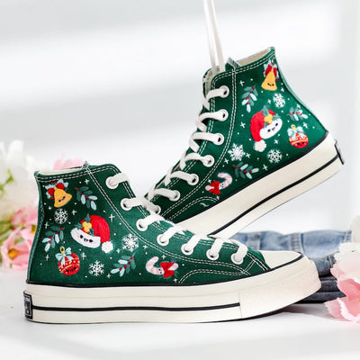 Christmas Embroidered Converse Shoes