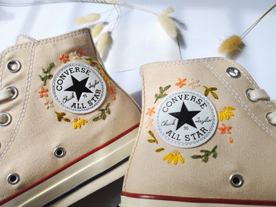 Pastel Wildflower Converse Embroidery