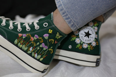 Butterfly Meadow Converse Embroidery