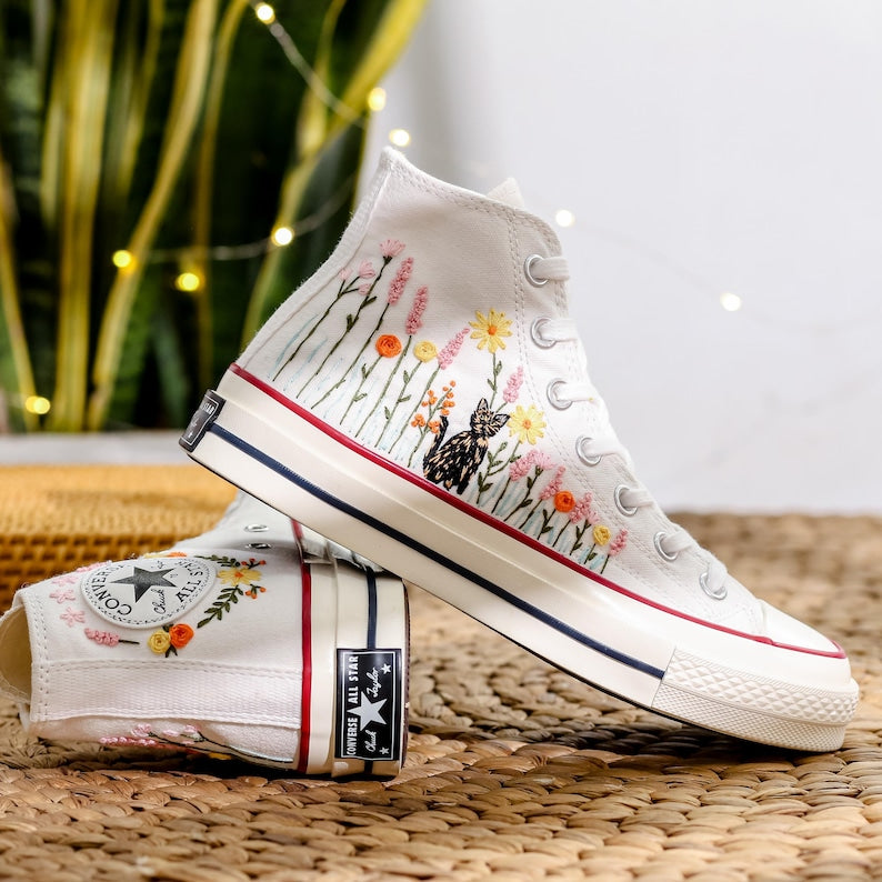 Cat Meadow Converse Embroidery