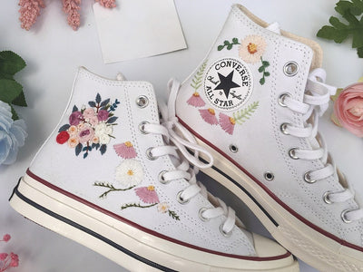 Cosmos Rose Wedding Converse Embroidery