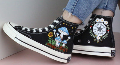 Forest Mushrooms Converse Embroidery