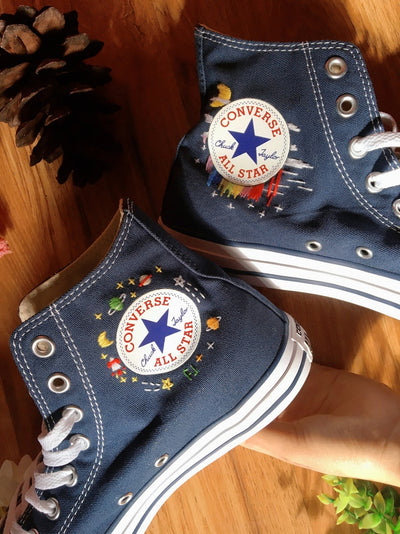 Astronaut Dog and Planet Converse Embroidery
