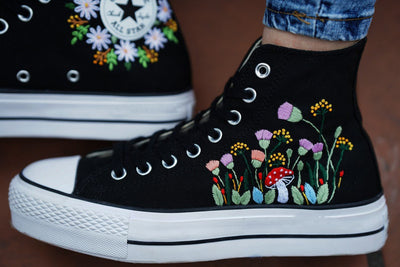Mushroom Meadow Converse Embroidery