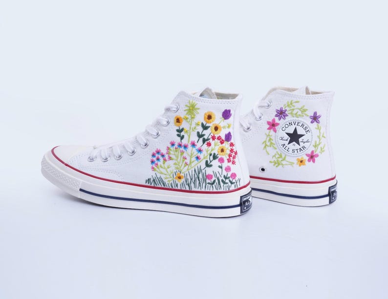 Wildflower Bouquet Converse Embroidery