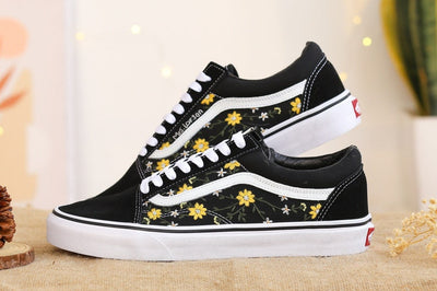 Yellow Daisy Converse Embroidery